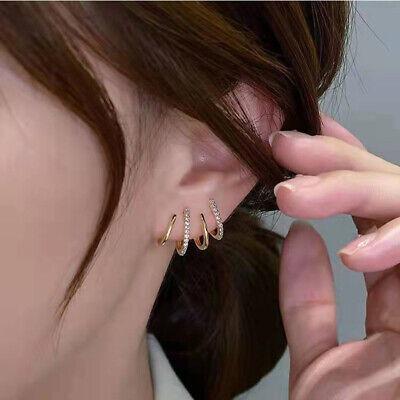 AVR JEWELS Korean Gold Plated Four Prong Stud Earrings